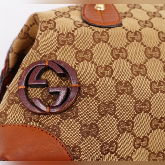 AV04 ❤️ GUCCI Monogram Brick Lane Boston - Picture 10 of 15